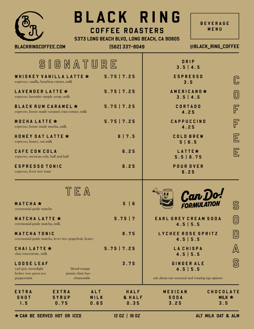 Menu - Black Ring Coffee Roasters photo 2